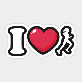 I Love Running Sticker